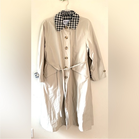 Barbour by Alexa Chung Glenda gingham long trench coat - Picture 5 of 14